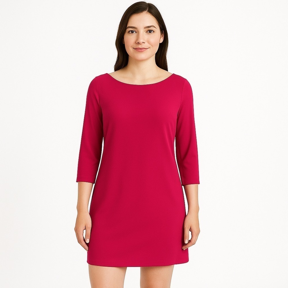 Leith Women’s Boatneck Dress Magenta Women's X-Small Pink Half Sleeve Mini
